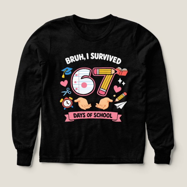Bruh j'ai survécu 67 jours d'école (Motif recto)