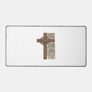 Bruh Jésus T'aime Croix Vintage Chrétien Vecto