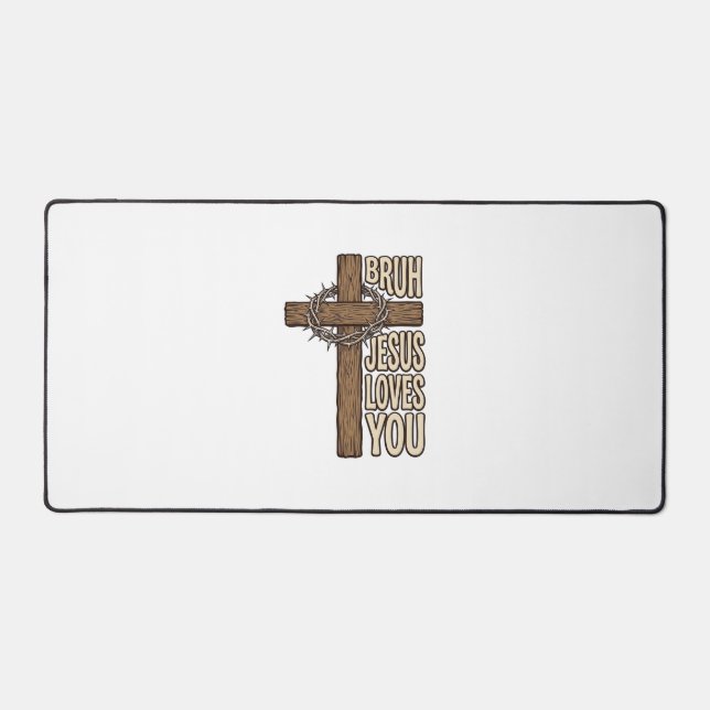 Bruh Jésus T'aime Croix Vintage Chrétien Vecto (Recto)