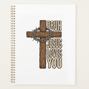Bruh Jésus T'aime Croix Vintage Chrétien Vecto