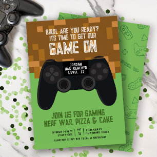 Bruh Jeu Sur Pixel Party Anniversaire Invitation