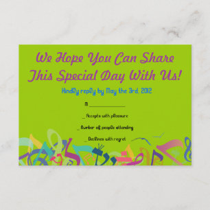 BRUITS de la carte- de réponse de Mitzvah de barre