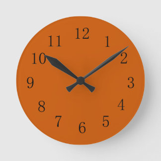 Brûlé Orange Terre Tone Cuisine Mur Horloge