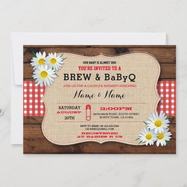 Brûler et Baby shower BABYQ Invitation de tourneso (Devant)