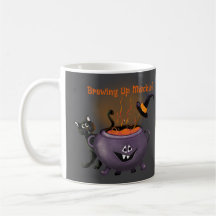 Brûler le mal noir chat Halloween café Mug