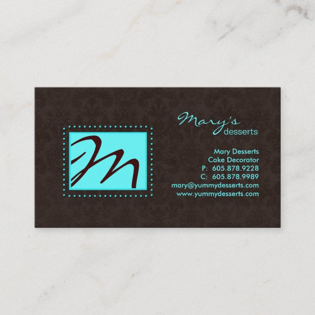 Brun bleu de carte de visite professionnel de (Devant)