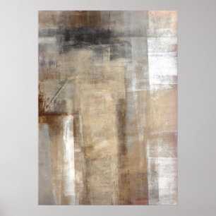 Brun "de style d'homme" et affiche beige d'art