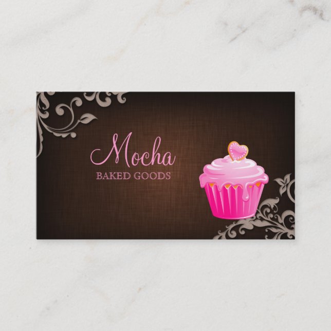 Brun de toile de petit gâteau de carte de visite (Devant)