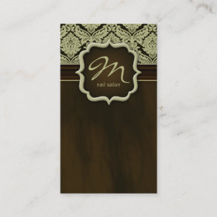 Brun de vert de damassé de carte de visite de