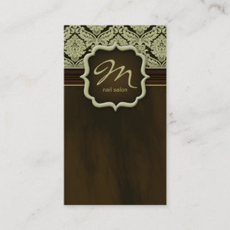 Brun de vert de damassé de carte de visite de