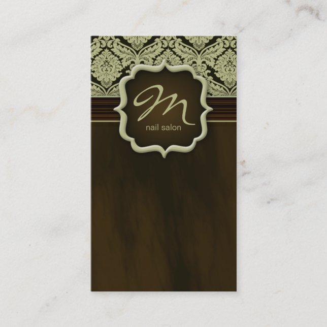 Brun de vert de damassé de carte de visite de (Devant)