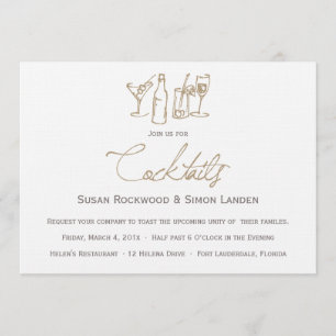 Brun des invitations de cocktail de mariage