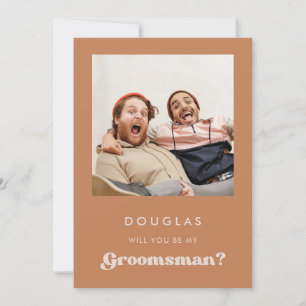Brun élégant Serez-vous mon carte photo de toilett
