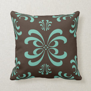 Brun et coussin de décor de Flourish de Nouveau de