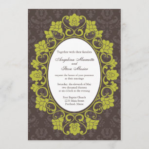 Brun et invitation floral Chartreuse de mariage