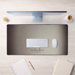 Brun métal brossé élégant design moderne Monogramm