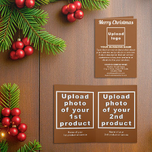 Brun Noël Business Carte double pour fêtes a