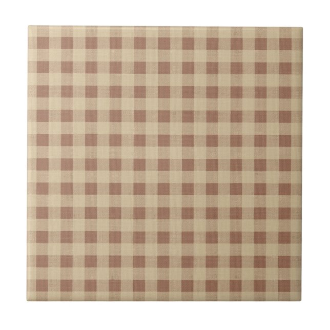 Brun Tan Beige Buffalo Carreaux De Pays Rustique (Devant)