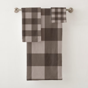 Brun Taupe Marron Carreaux à carreaux Plaid Rustiq
