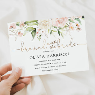 Brunch avec la mariée Gold Shower Invitation