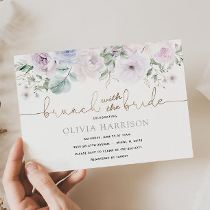 Brunch avec la mariée Gold Shower Invitation