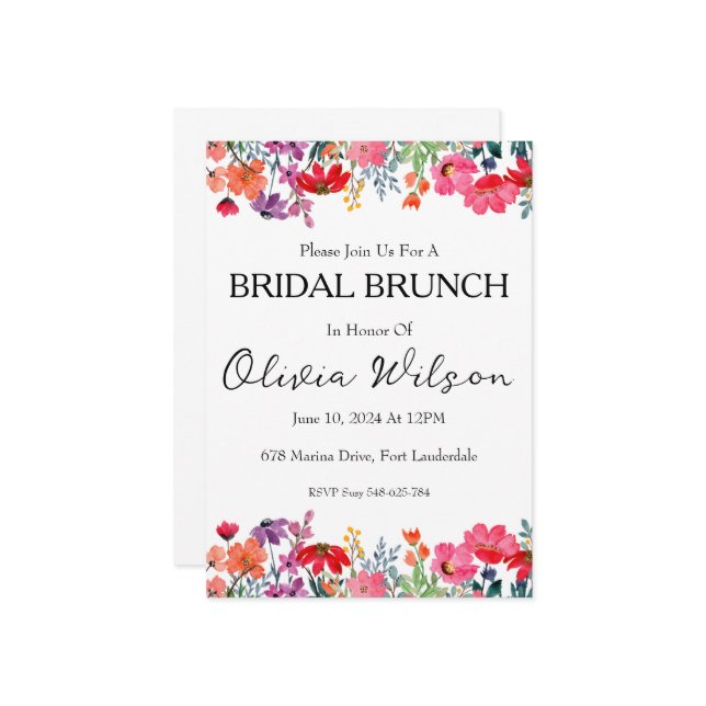 brunch avec les invitations pour le brunch de la m (Devant/Arrière en situation)