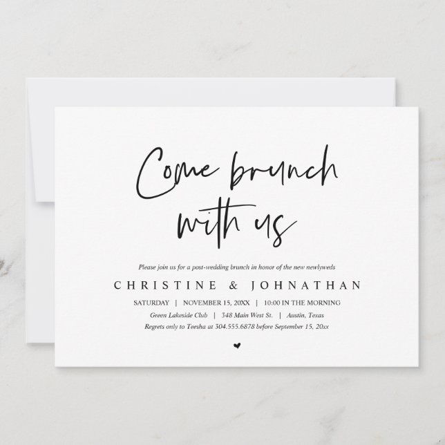 Brunch avec les jeunes mariés, post faire-part de  (Devant)