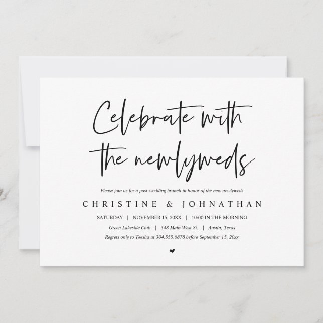 Brunch avec les jeunes mariés, post faire-part de  (Devant)