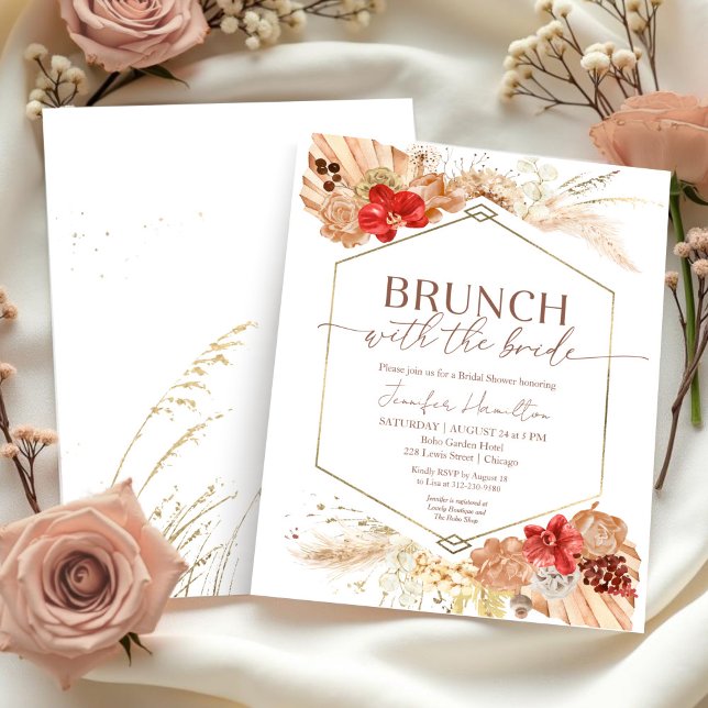 Brunch avec l'invitation de la mariée douche nupti (Créateur téléchargé)