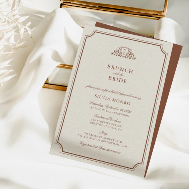 Brunch avec l'invitation de la mariée douche nupti (Brunch with the Bride Bridal Shower Invitation)