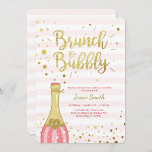 Brunch & Bbly Invitation à la douche nuptiale Pink