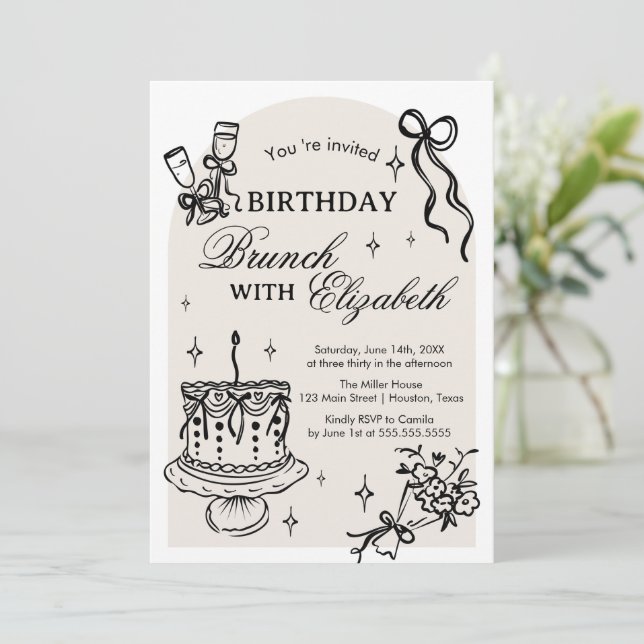 Brunch Birthday Invitation (Debout devant)