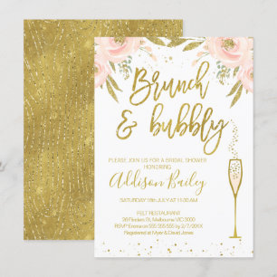 Brunch Bubbly Champagne Invitation de la douche nu