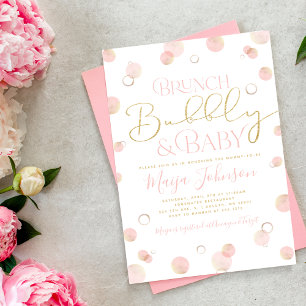 Brunch Bubbly et Baby shower Invitation
