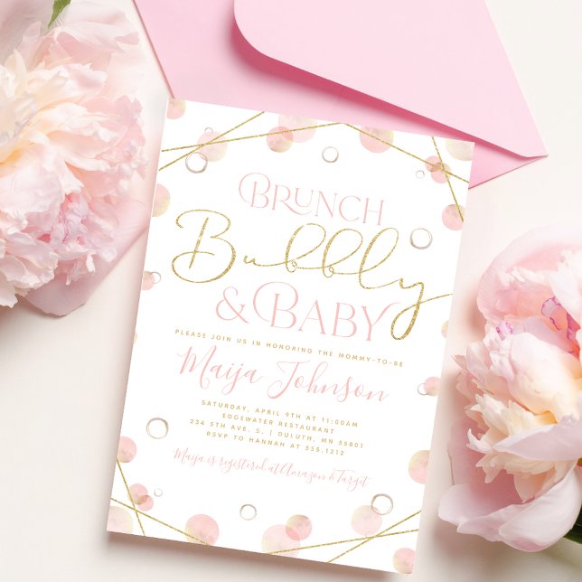 Brunch Bubbly et Baby shower Invitation (Créateur téléchargé)
