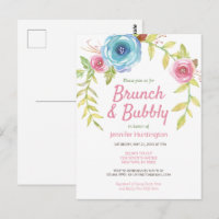 Brunch & Bubbly Fête des mariées Floral Invitation