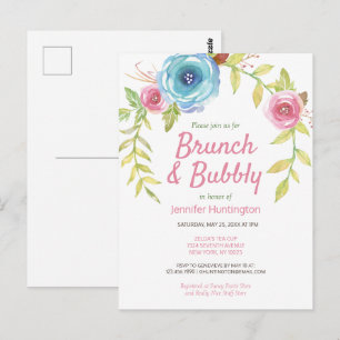 Brunch & Bubbly Fête des mariées Floral Invitation