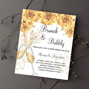 Brunch Bubbly Fête des mariées or invitation