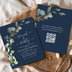 Brunch & Bubbly Fête des mariées QR Code Invitatio