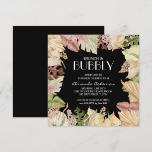 Brunch Bubbly Feuille Tropical Invitation Fête des