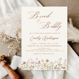 Brunch Bubbly Invitation Fleur sauvage de douche n