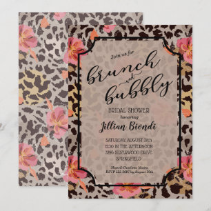 Brunch Bubbly Leopard Invitations de douche nuptia