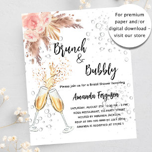 Brunch Bubbly Pampa nuptiale invitation budgétaire