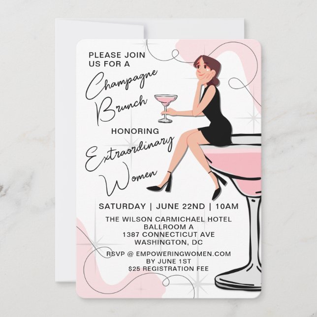 Brunch champagne pour femmes Invitation (Devant)