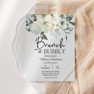 Brunch de baby shower floral aquarelle blanc ivoir
