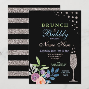 Brunch de Fête de la mariée et invitation argenté