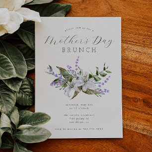 Brunch de la fête des mères   Invitation florale b