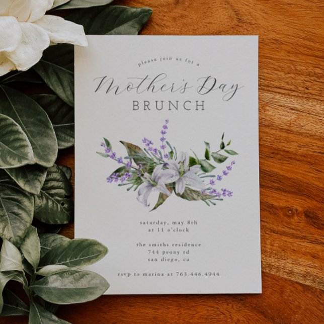 Brunch de la fête des mères | Invitation florale b (Créateur téléchargé)