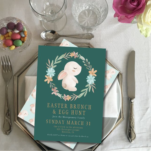 Brunch de Pâques Chasse aux oeufs Invitation (Créateur téléchargé)