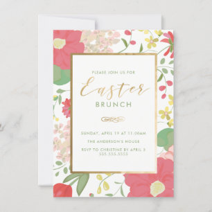 Brunch de Pâques, Floral, Invitation de printemps